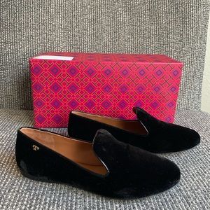 Tory burch smoking slippers velvet